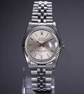 Rolex Datejust. Midsize dameur i stål med sølvfarvet skive, ca. 1990