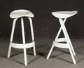 Zwei Thonet Barhocker 404 H, weiß 2