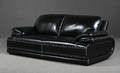 Tre-pers. sofa, sort læder