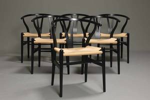 Hans J. Wegner. Sæt på seks Y-stole, model CH-24 6