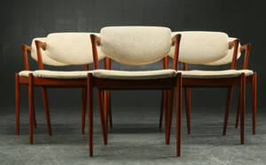Kai Kristiansen. Seks stole af teaktræ, model 42 6 