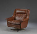 Møbelproducent. Lænestol, brunt læder
