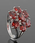 Oval-cut Garnet ring approx. 4.00ct