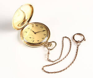Dobbeltkapslet lommeur, 14 kt guld