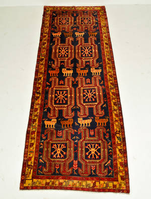 Persisk Meshkin tæppe. 335x125 cm.