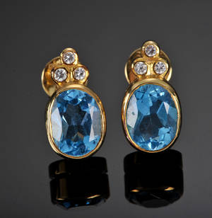 Topasørestikker, 14 kt.