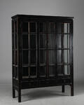 Vitrineskab, sort antikbemaling