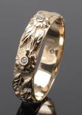 Ring med 6 brillanter, ca. 0.06 ct. 14 kt. guld