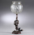 Art nouveau bordlampe af patineret bronze, ca. 1920erne Denne vare er sat til omsalg under nyt varenummer 4456864