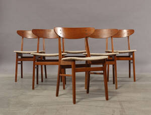 Dansk møbelproducent. Spisestole, teaktræ 6