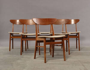 Dansk møbelproducent. Spisestole, teaktræ 6