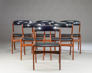 Kai Kristiansen. Seks stole, teak og skai. 6 