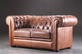 To-pers. sofa i Chesterfield form, læder