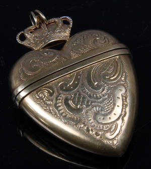 Hjerteformet hovedvandsæg, forgyldt sølv 1804