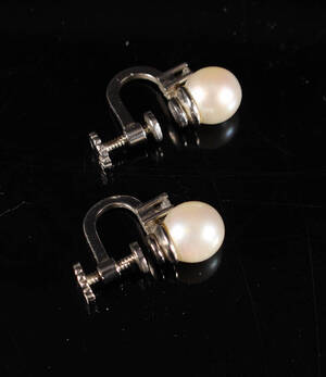 Øreclipshængere, af 14 kt Hvidguld. 